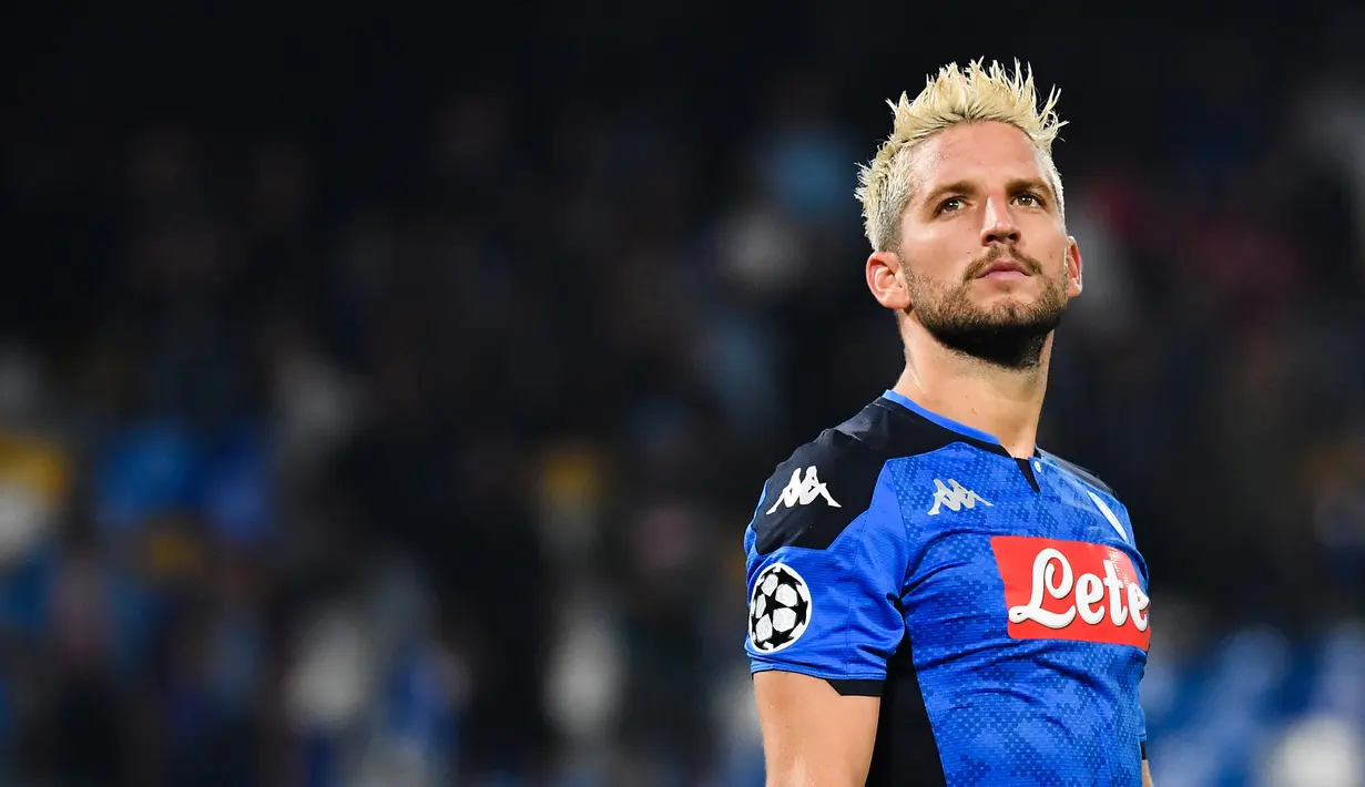 1. Dries Mertens (122 gol) - Mertens berhasil menggeser Marek Hamsik sebagai pencetak gol terbanyak di Napoli. Pemain asal Belgia ini telah menghasilkan 122 gol untuk Napoli sampai saat ini. (AFP/Andreas Solaro)