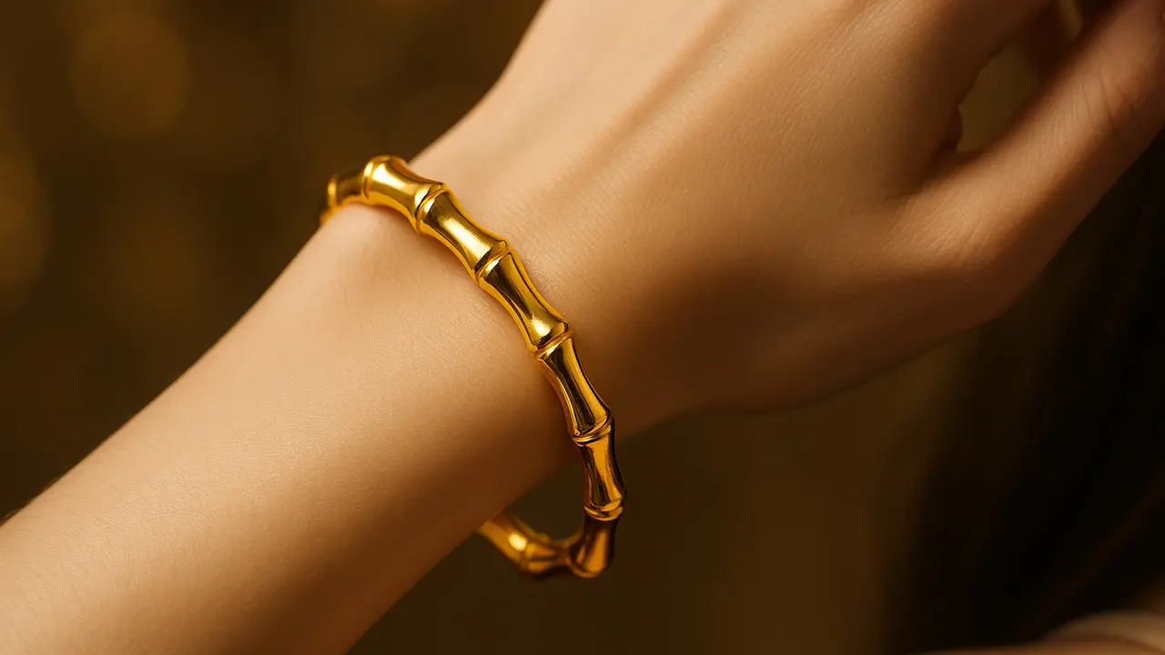 Gelang Emas 24 Karat 5 Gram Motif Bambu