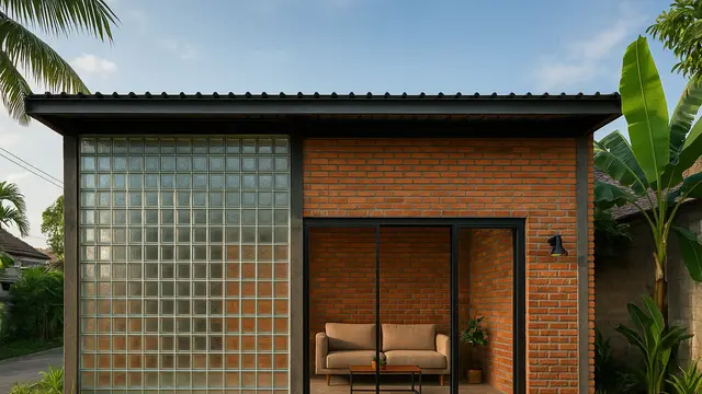 Desain Rumah Industrial dengan Glass Block 2025/via AI