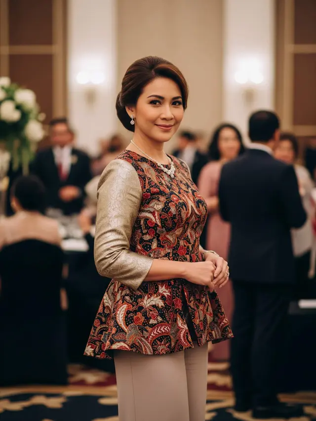 Model Atasan Batik Kombinasi Celana Bahan untuk Kondangan