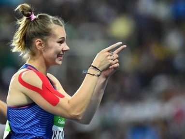 Sara Kolak adalah atlet lempar lembing putri yang berhasil melakukan lemparan sejauh 66,18m pada final lempar lembing putri Olimpiade Rio 2016 di Stadion Olympic, Rio de Janeiro, Brasil, (19/8/2016). (AFP/Jewel Samad)