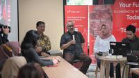 Deputi Bidang Pemberdayaan Pemuda Kemenpora Faisal Abdullah saat acara Jumat Ngobrol Digital yang berlangsung secara hybrid di Wisma Kemenpora, Jakarta, Jumat (3/3).