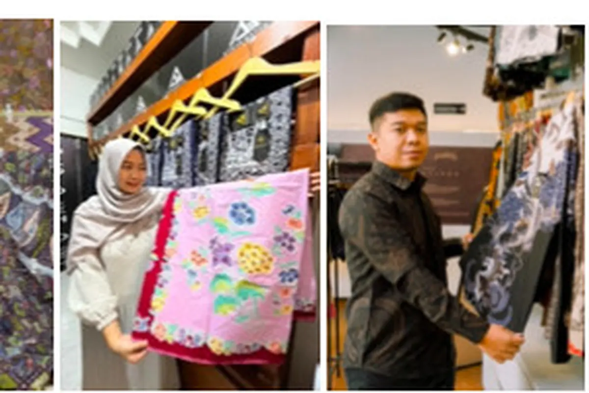Farida, pemilik toko Batik Lasem Unik dan Java Lasem, Athya Sabrina, pemilik Toko Athya Batik, dan Mahfud Fadholi, pemilik Batik Arkanza. (Istimewa)