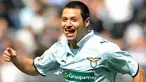 Lazio's forward Mauro Zarate celebrates after scoring against AS Roma during their Italian serie A football match on April 11, 2009 at Olympic stadium in Rome. AFP PHOTO/TIZIANA FABI