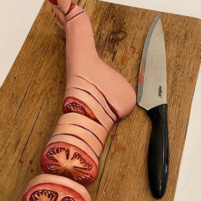 Ilusi optik di kaki dari makeup