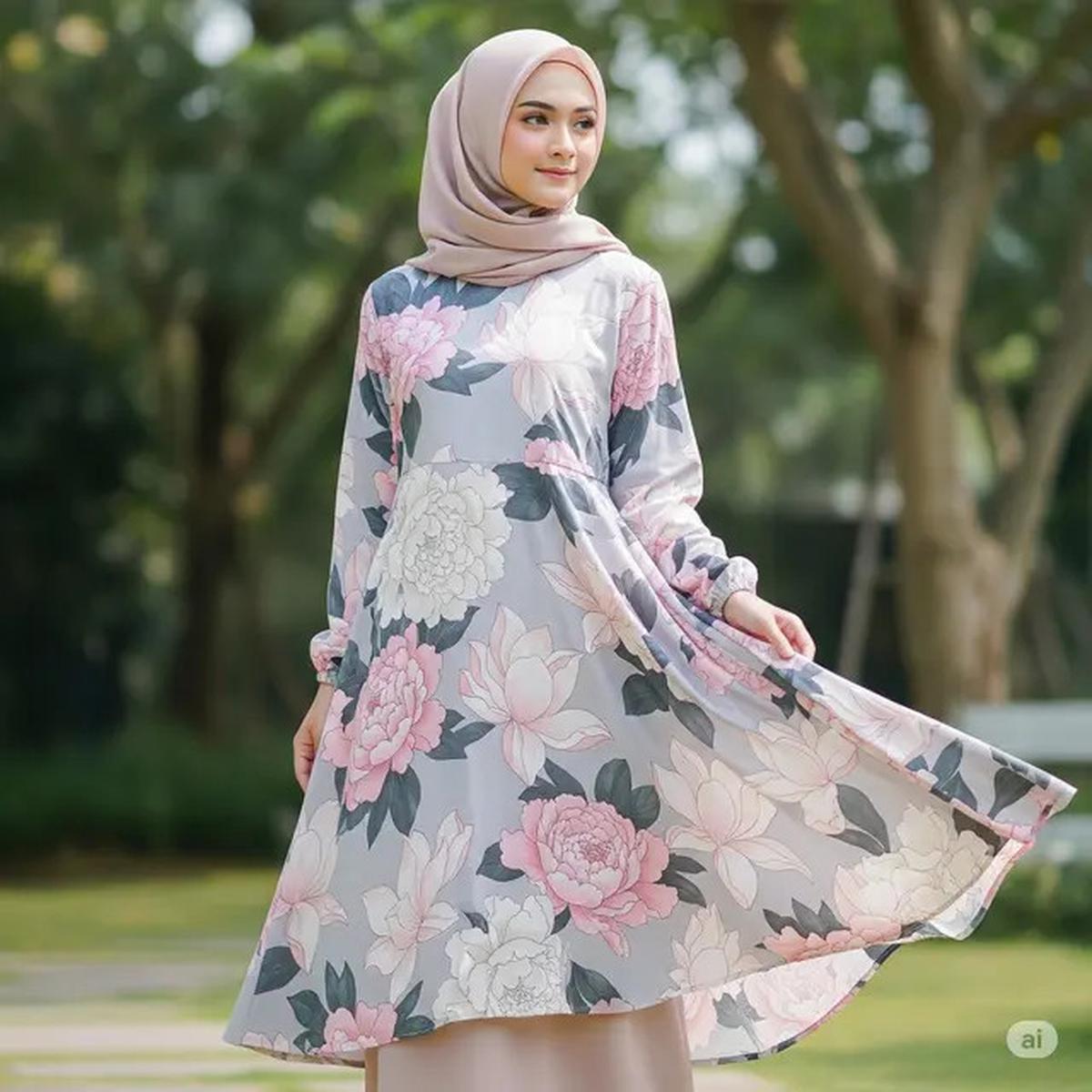 10 Gamis Muslimah Motif Bunga Besar Paling Adem 2025, Stylish &amp; Anti Gerah Sepanjang Hari