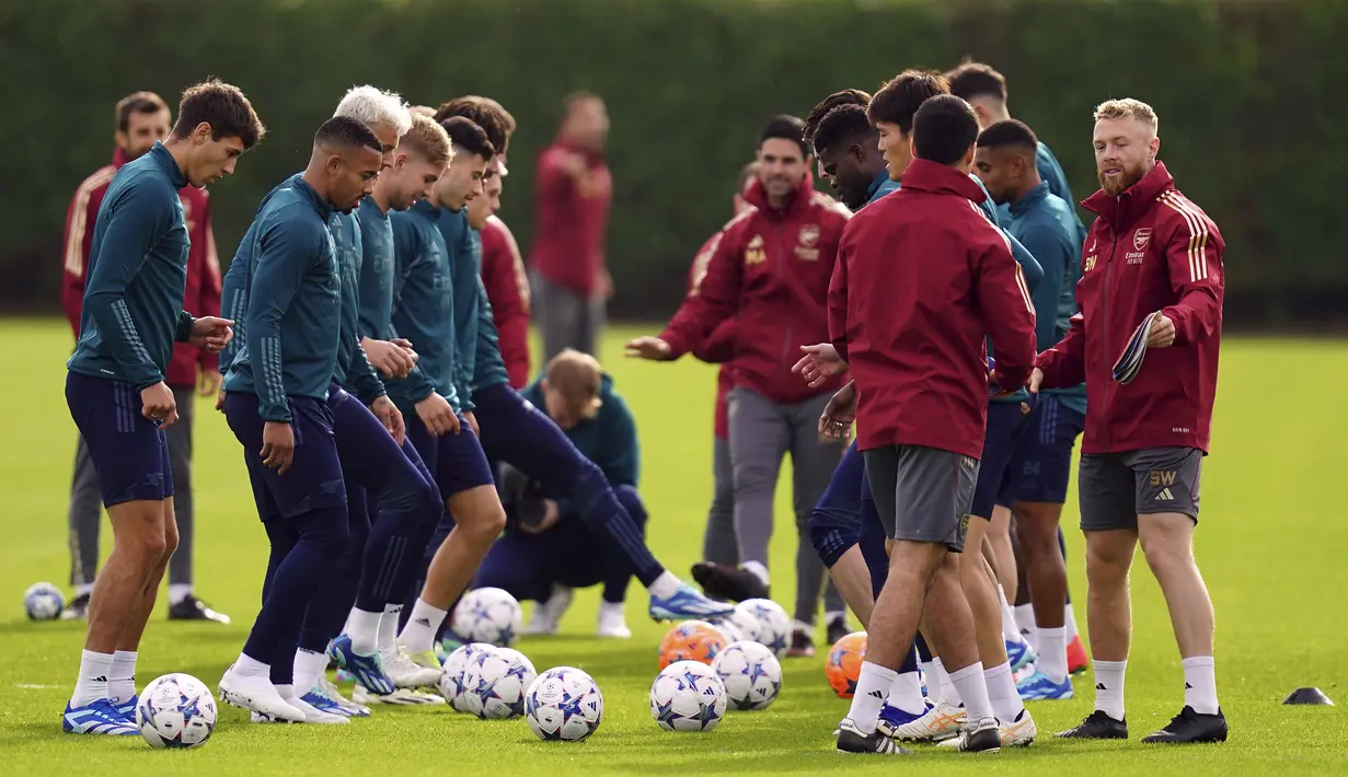 Arsenal berambisi mengamankan babak 16 besar Liga Champions 2023/2024 secepat mungkin. (John Walton/PA via AP)