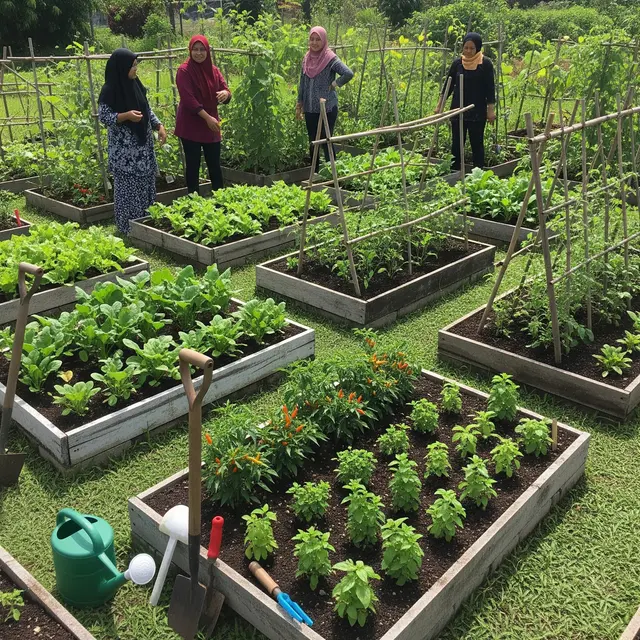 Ide Kebun Sayur Bedengan Sederhana untuk Ibu PKK/Gemini AI