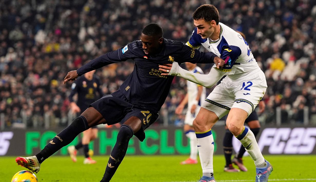 Berkat hasil ini, Juventus berhak kembali naik ke peringkat empat klasemen dengan poin 52, menjaga kans mereka bermain di Liga Champions musim depan. Di sisi lain, Verona tertahan di peringkat 14 dengan poin 26. (Fabio Ferrari/LaPresse via AP)
