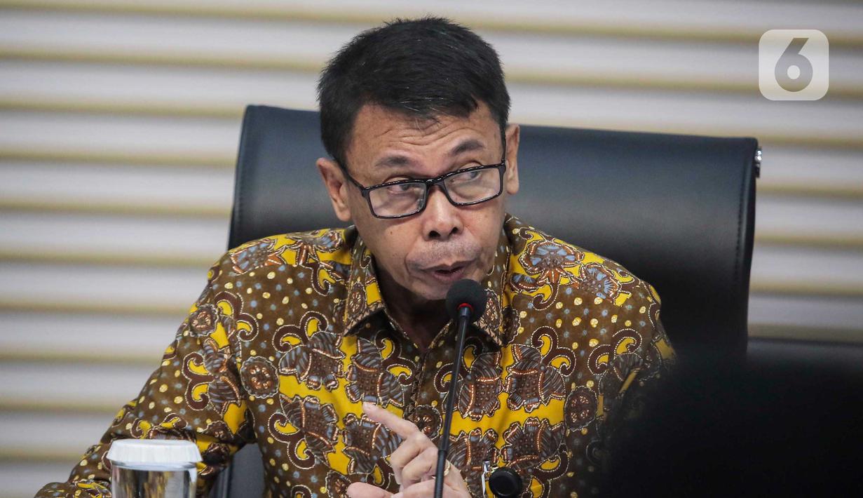 Ketua sementara Komisi Pemberantasan Korupsi (KPK), Nawawi Pomolango saat memberikan paparan terkait 'Kinerja KPK 2023' di Gedung Merah Putih KPK, Jakarta, Selasa (16/1/2024). (Liputan6.com/Angga Yuniar)