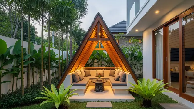 Inspirasi Gazebo Mungil di Samping Rumah Minimalis
