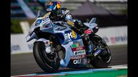 Penampilan Alex Marquez, pembalap Gresini Racing MotoGP di ajang Sprint Race MotoGP Ceko 2025.