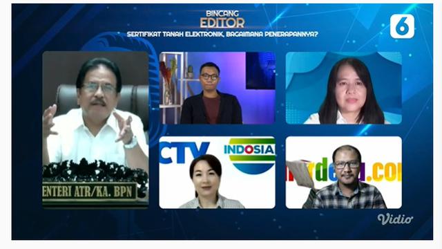 Menteri ATR Sofyan Djalil pada acara Bincang Editor "Sertifikat Tanah Elektronik, Bagaimana Penerapannya?". Liputan6.com
