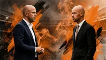 Ilustrasi Arne Slot, Erik ten Hag, calon kandidat pelatih Timnas Belanda. (Foto by Gemini AI)
