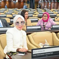 Melly Goeslaw pada hari pelantikan anggota DPR-RI periode 2019-2024. (IST)