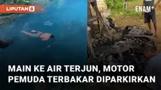 Nasib apes dialami oleh beberapa pemuda saat sedang menikmati tempat wisata Air Terjun 7 Bidadari di Aceh Utara motornya terbakar saat diparkir
