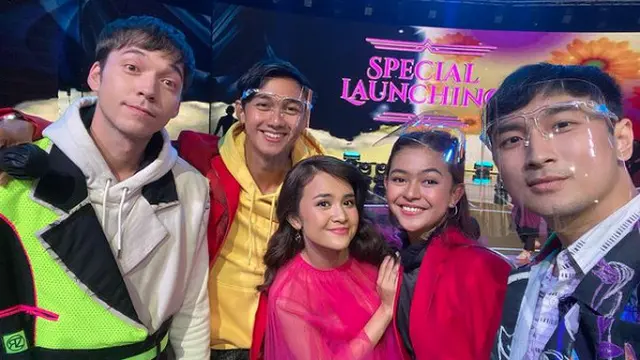 Gerald Yohanes bersama teman main sinetronnya