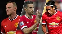 Wayne Rooney, Robin van Persie dan Radamel Falcao (Liputan6.com/Sangaji)