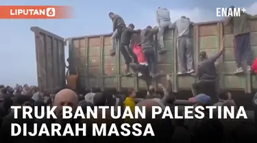 Puluhan Warga Palestina Jarah Truk Bantuan