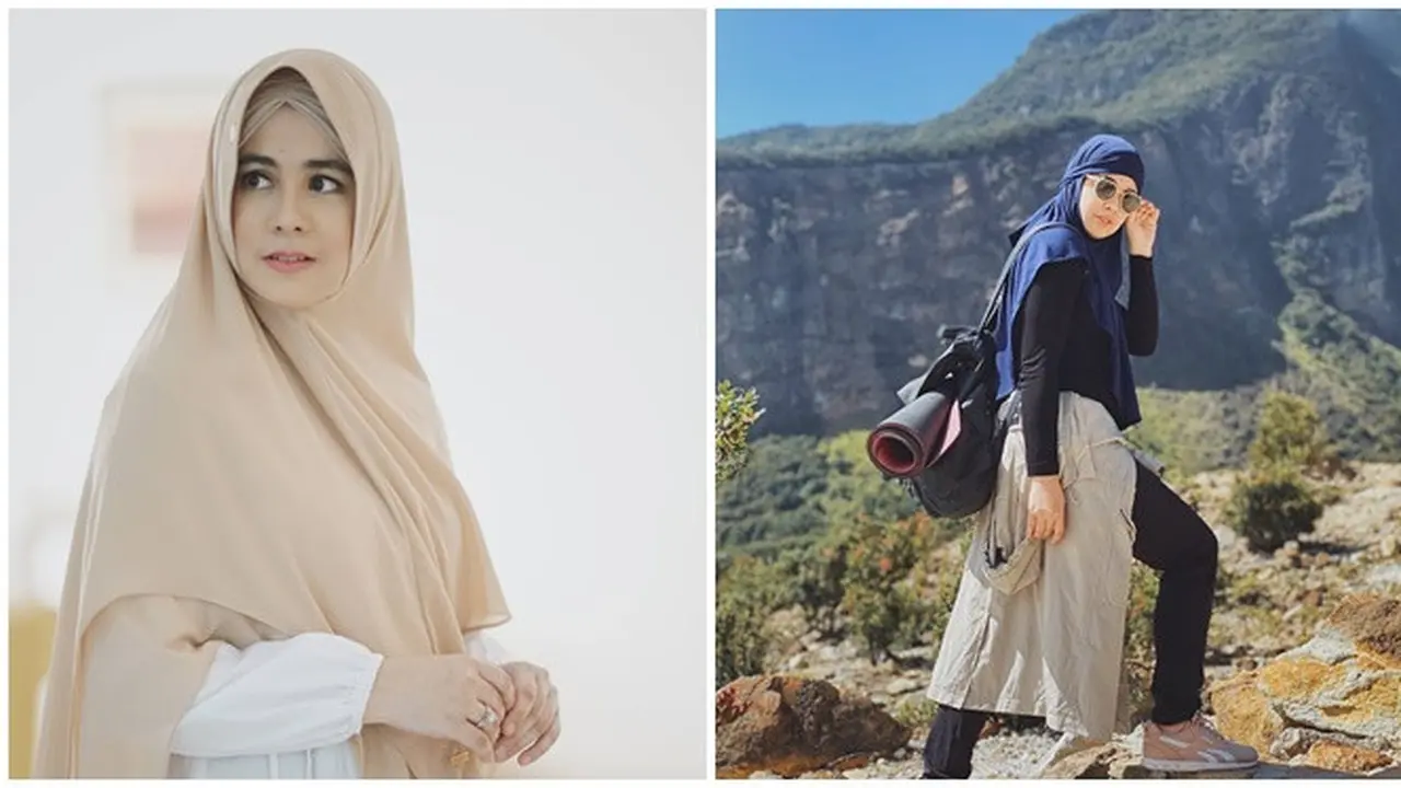 Biasa Pakai Gamis, Ini 6 Potret Gaya Santai Risty Tagor saat Mendaki Gunung