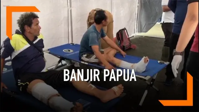 Korban banjir di Papua mencari perawatan di klinik medis sementara. Dokter mengatakan bahwa belasan orang datang ke klinik dengan luka ringan sedangkan korban dengan luka berat dipindahkan ke rumah sakit setempat.