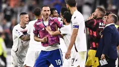 Hingga pekan ke-6 Liga Italia 2022/2023, Juventus belum juga menampilkan performa terbaiknya. Dalam laga tearkhir mereka dipaksa menuai hasil imbang 2-2 oleh tamunya Salernitana, Senin (12/9/2022) dini hari WIB. Dalam laga yang diwarnai 4 kartu merah tersebut, Juventus bahkan sempat tertinggal dua gol terlebih dahulu. (LaPresse via AP/Fabio Ferrari)