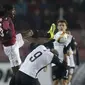 Sparta Prague's Costa Nhamoinesu and FC Krasnador's Ari in action REUTERS/David W Cerney.