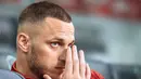 Atas kejadian tersebut, Marko Arnautovic mengunggah permintaan maafnya melalui akun instagramnya. Ia menegaskan bukanlah seorang yang rasis. Kata-kata kasar yang keluar adalah murni balutan emosi di lapangan, tidak ada niat untuk bersikap rasis kepada lawan. (Foto: AFP/Jure Makovec)