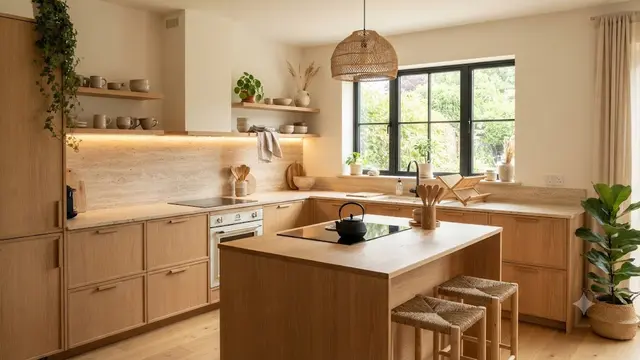 Inspirasi Dapur Japandi dengan Dominasi Warna Natural