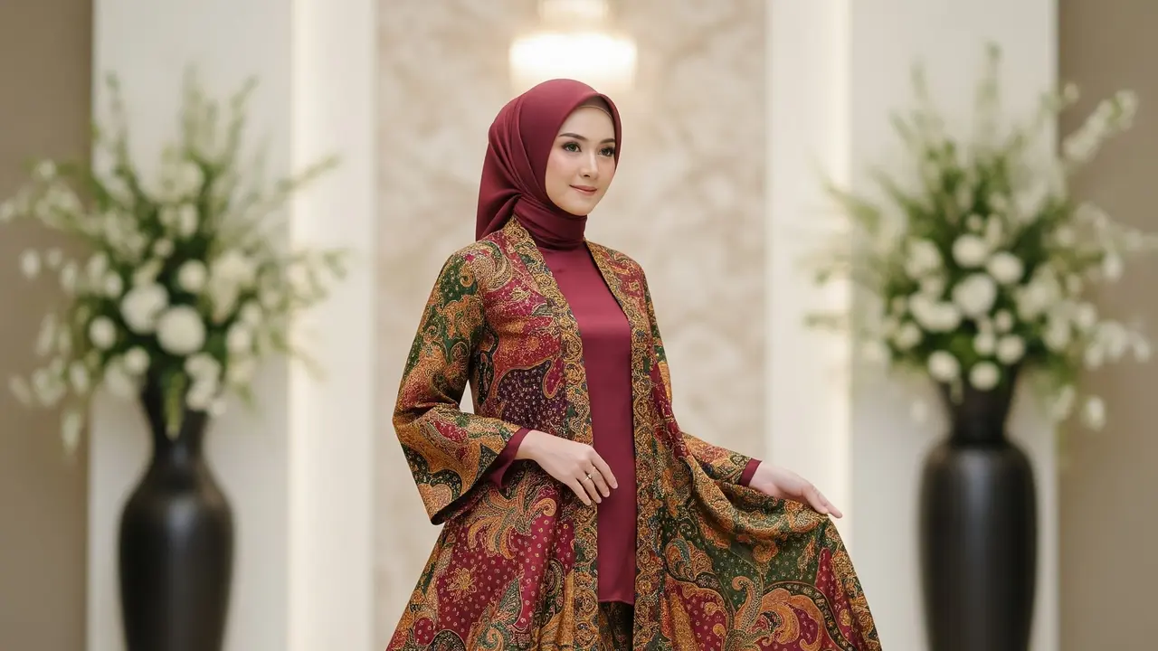 Model Outer Batik Sutra Syar’i