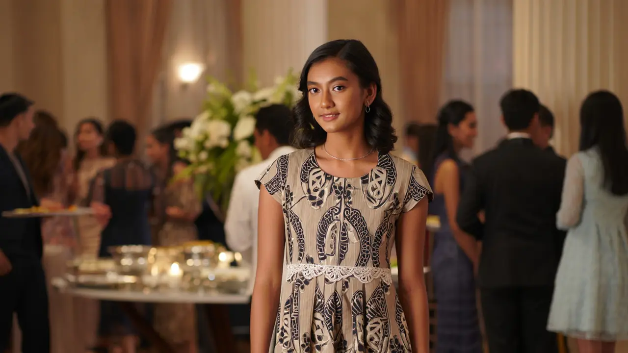 Dress Batik Brokat Kombinasi Renda