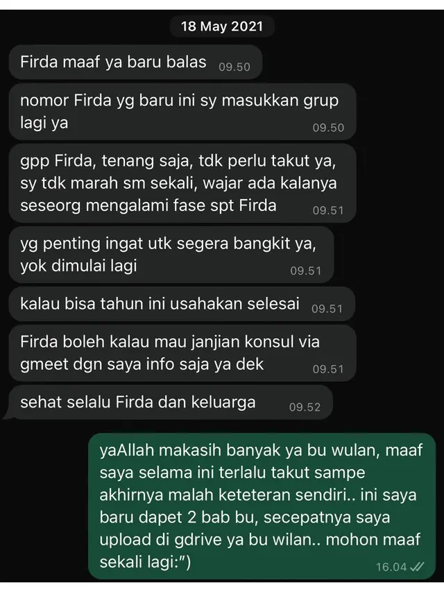 6 Chat Dosen Pembimbing Perhatian ke Mahasiswa, Bak Orang Tua Sendiri