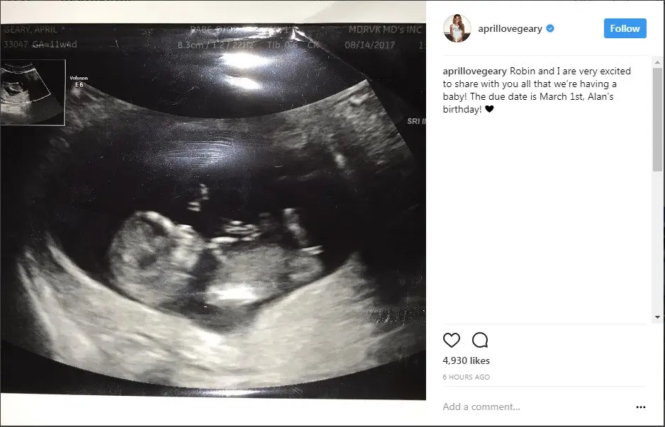 Kekasih Robin Thicke unggah foto calon bayi (Foto: Instagram)