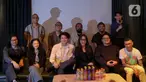 Sejumlah penyanyi dan musisi berpose bersama usai memberi keterangan jelang festival musik We The Fest 2024 di Jakarta, Kamis (11/7/2024). (Liputan6.com/Herman Zakharia)