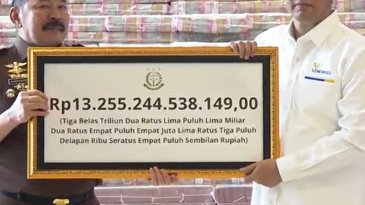 Tumpukan Uang Rp13 Triliun Kasus Korupsi CPO Diserahkan Kejagung ke Negara
