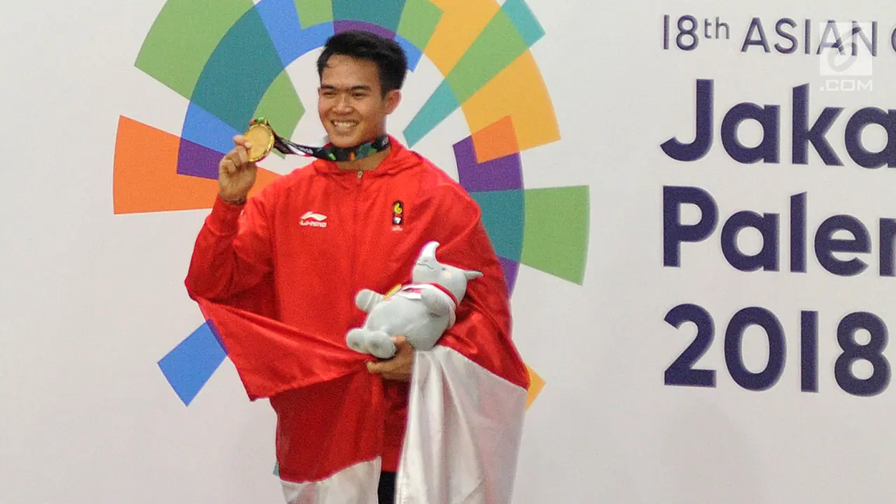Aksi Komang Harik Adi Putra Rebut Emas ke-17 Indonesia di Asian Games 2018