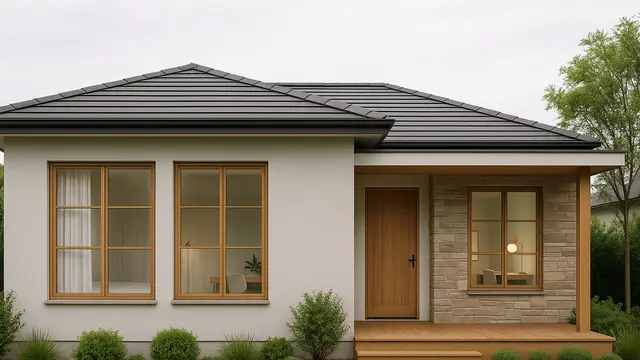 Model Rumah 9x6 Meter Dua Kamar Tidur dengan Ruang Kerja