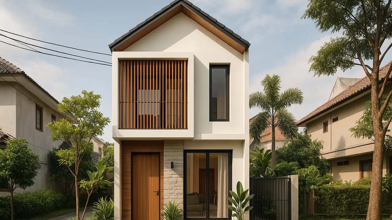 Desain Rumah 6X10 Memanjang 2 Lantai/Ilustrasi gambar oleh AI