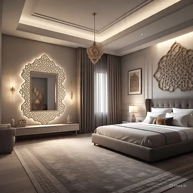 Ilustrasi Kamar Tidur Islami (Created by Meta AI)