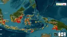 Update Sebaran Titik Api Pemicu Kebakaran Hutan di Sumatra dan Kalimantan