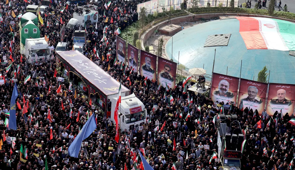 Iran memulai upacara pemakaman secara kenegaraan pada 28 Juni 2025. (ATTA KENARE/AFP)