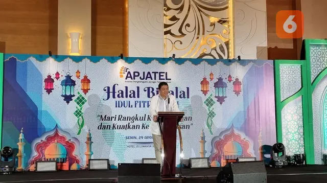 Ketua Dewan Pengurus APJATEL, Jerry Mangasas Swandy, saat ditemui di sela-sela acara Halal Bihalal APJATEL di Jakarta, Senin (29/4/2024). (Liputan6.com/ Agustinus Mario Damar)