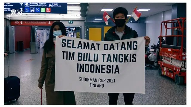 6 Potret Atlet Indonesia Tiba di Finlandia, Siap Berlaga di Sudirman Cup 2021