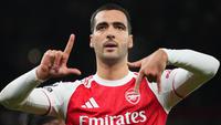 Pemain Arsenal, Mikel Merino melakukan selebrasi setelah mencetak gol ke gawang Brentford dalam laga lanjutan Liga Inggris 2025/2026 di Emirates Stadium, London, Inggris, Rabu (03/12/2025) waktu setempat. (AP Photo/Kirsty Wigglesworth)