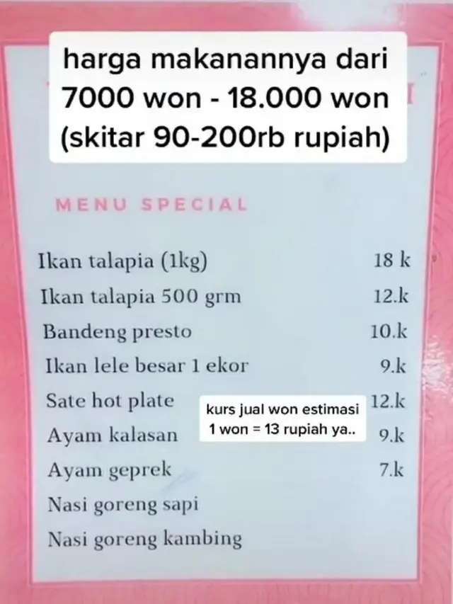 Ada Warteg Bahari di Korea, Jual Ayam Geprek sampai Siomay