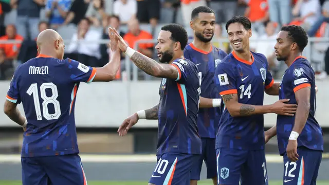 Foto: Jadi Pahlawan Kemenangan, Memphis Depay Juga Cetak Rekor di Timnas Belanda