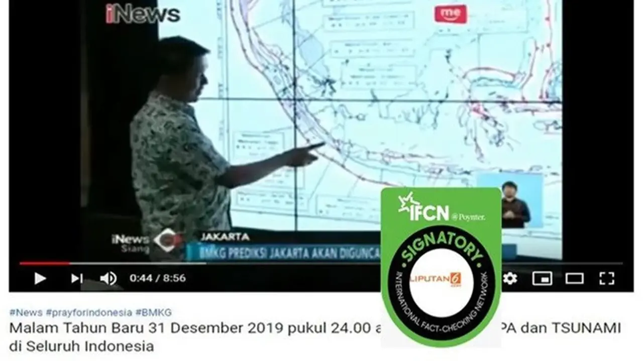 Contoh konten hoaks berisi prediksi waktu bencana.