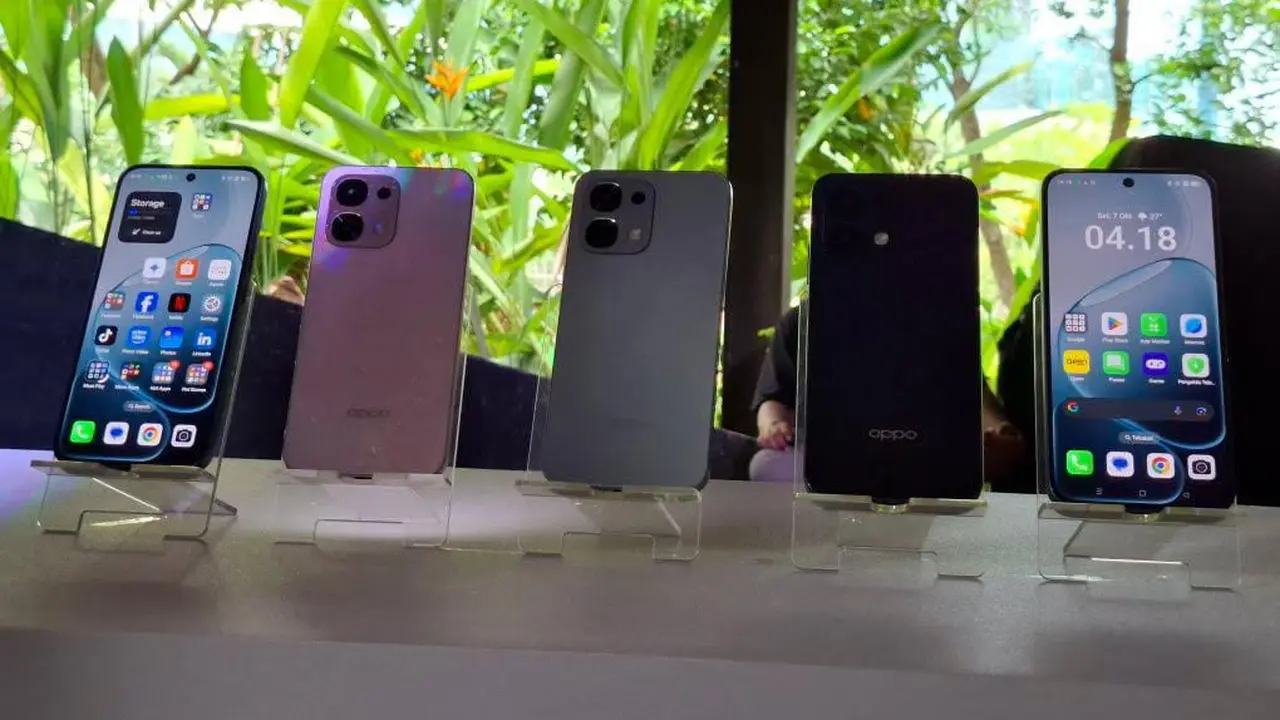 Display Oppo A6 Pro series saat acara peluncuran pada Selasa (7/10/2025) di Jakarta.