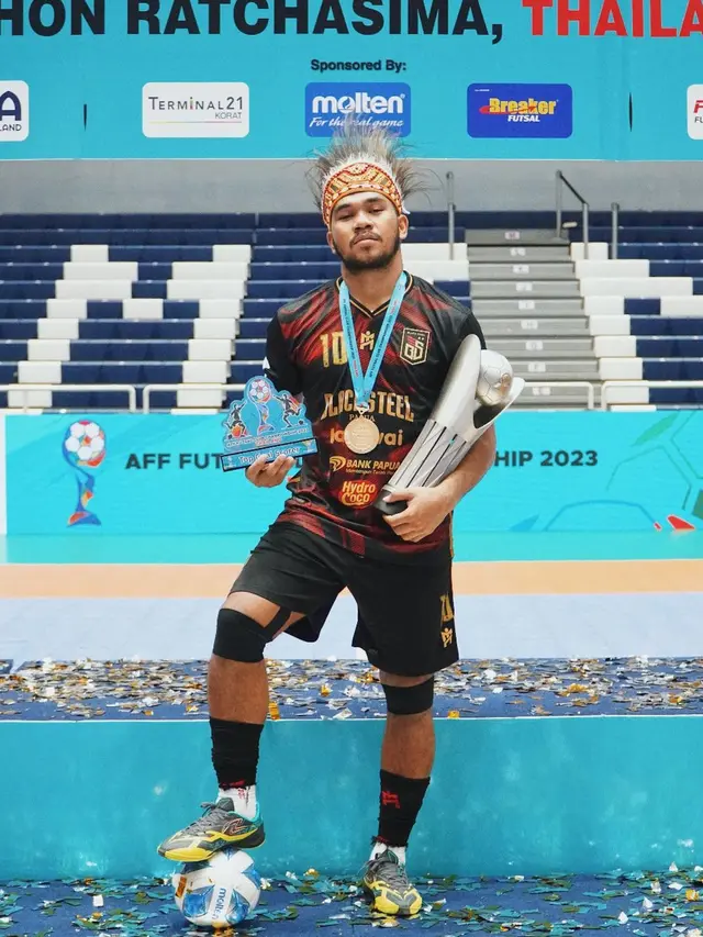 Pemain futsal Timnas Futsal Indonesia dan Black Steel Papua, Evan Soumilena.