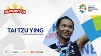 Pebulutangkis China di Asian Games 2018, Tai Tzu Ying. (Bola.com/Dody Iryawan)
